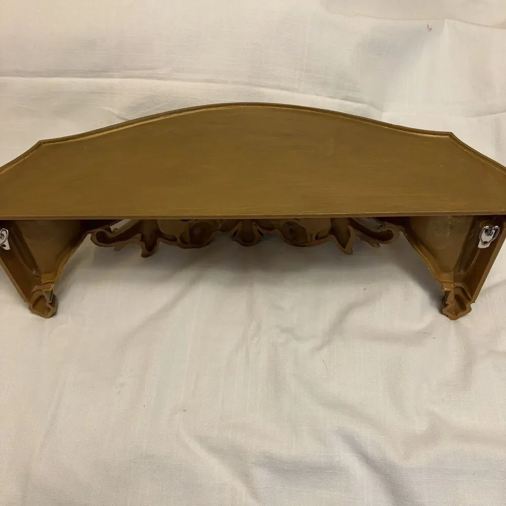 Dart Syroco Vintage Gold Toned Resin Roses Shelf Homco Decor Plastic
